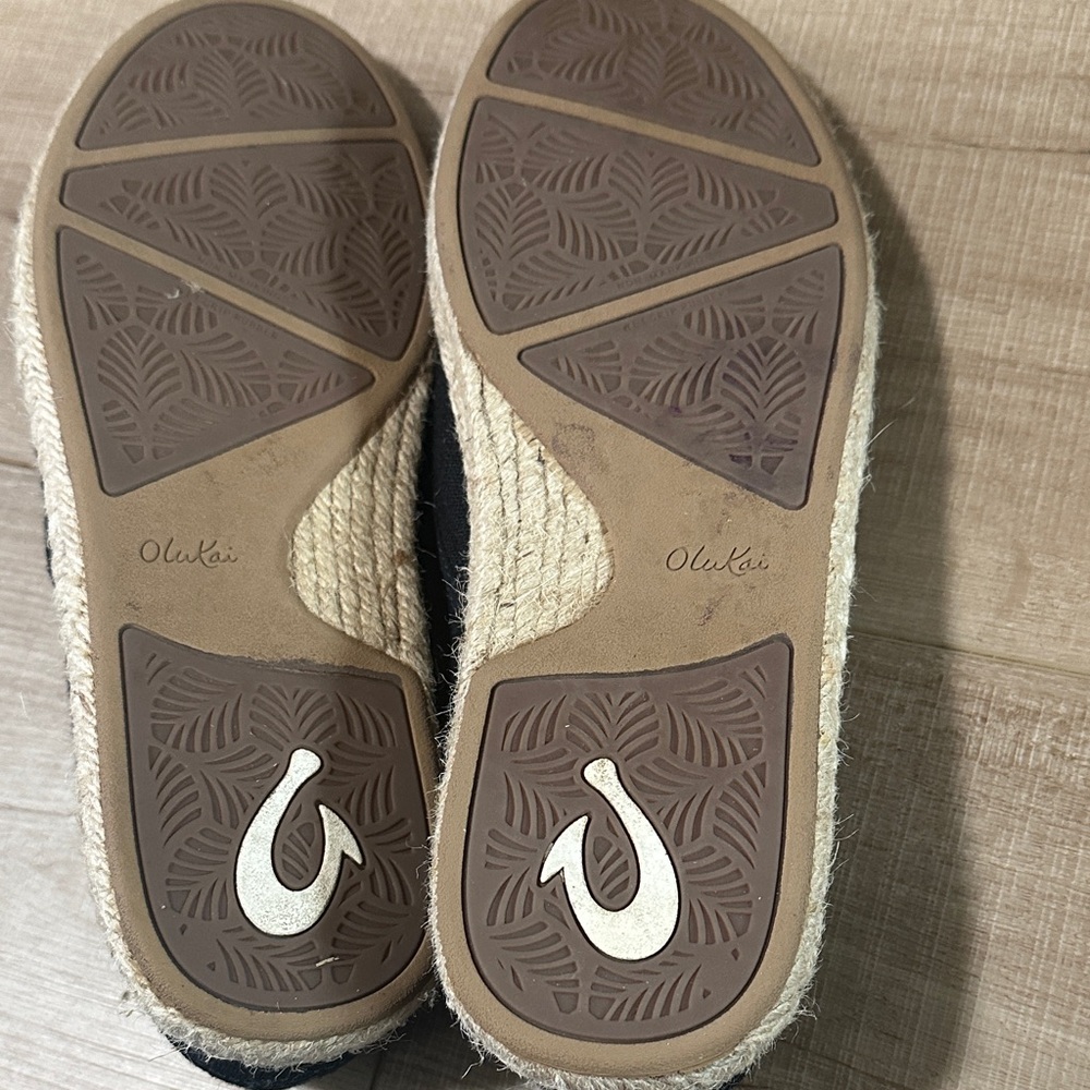 OluKai Black Canvas Slip-On Espadrille - Picture 12 of 12